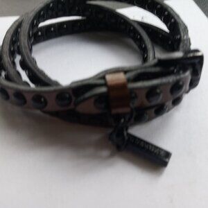 Burberry Leather Wrap Bracelet black bronze made in Italy